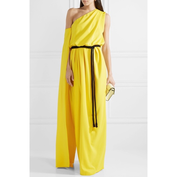 RUNWAY MARC JACOBS Belted one-shoulder crepe Greek Goddess gown - Picture 2 of 9